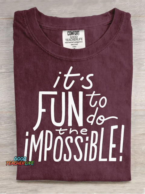 It's Fun To Do The Impossible Decorative Pattern T-shirt