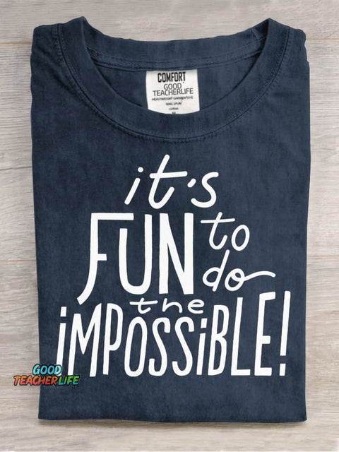 It's Fun To Do The Impossible Decorative Pattern T-shirt