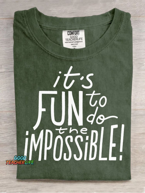It's Fun To Do The Impossible Decorative Pattern T-shirt