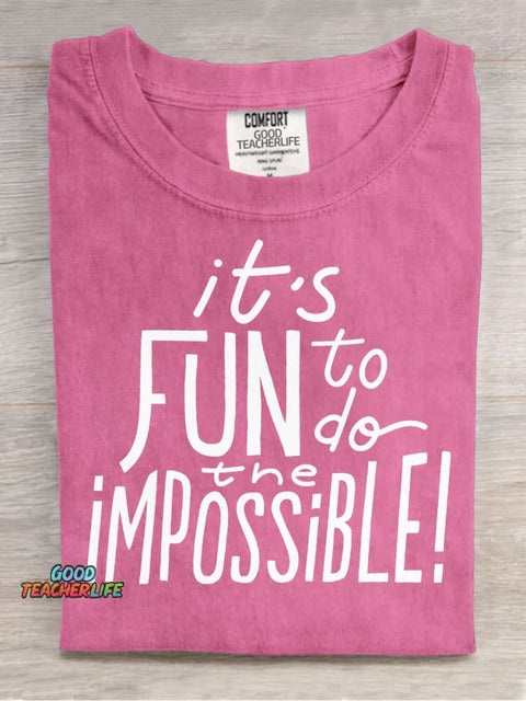 It's Fun To Do The Impossible Decorative Pattern T-shirt