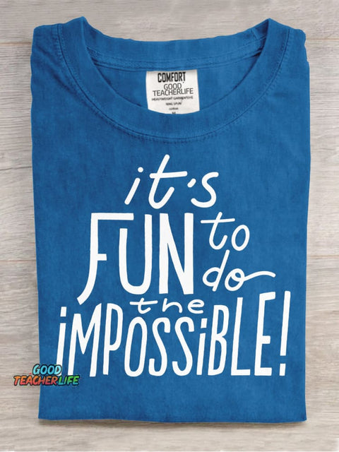 It's Fun To Do The Impossible Decorative Pattern T-shirt