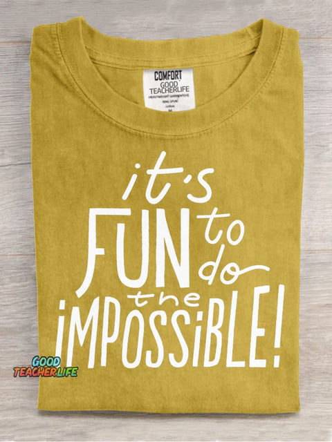 It's Fun To Do The Impossible Decorative Pattern T-shirt