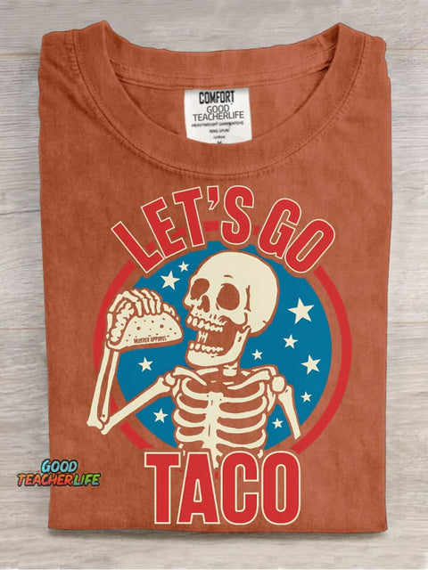 Let's Go Taco Decorative Pattern T-shirt