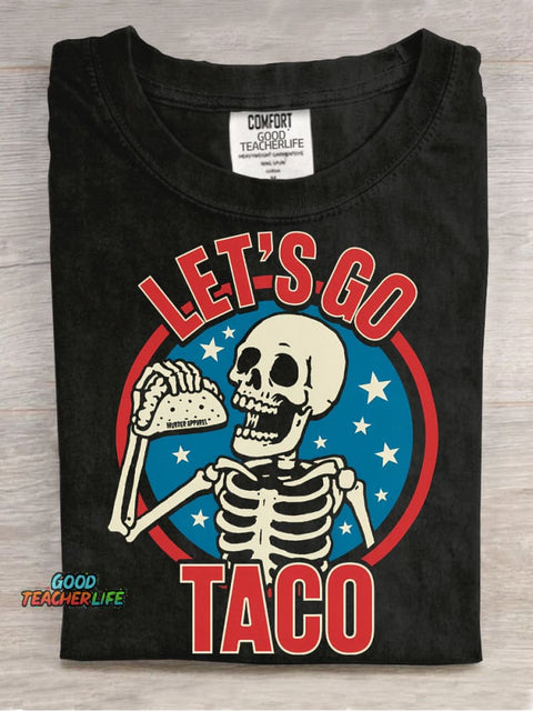 Let's Go Taco Decorative Pattern T-shirt