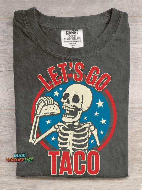 Let's Go Taco Decorative Pattern T-shirt