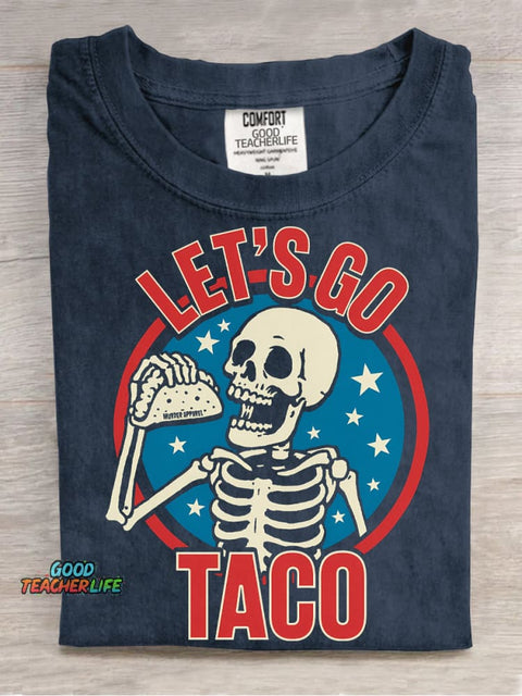 Let's Go Taco Decorative Pattern T-shirt