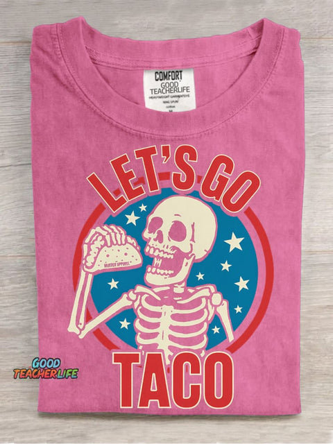 Let's Go Taco Decorative Pattern T-shirt