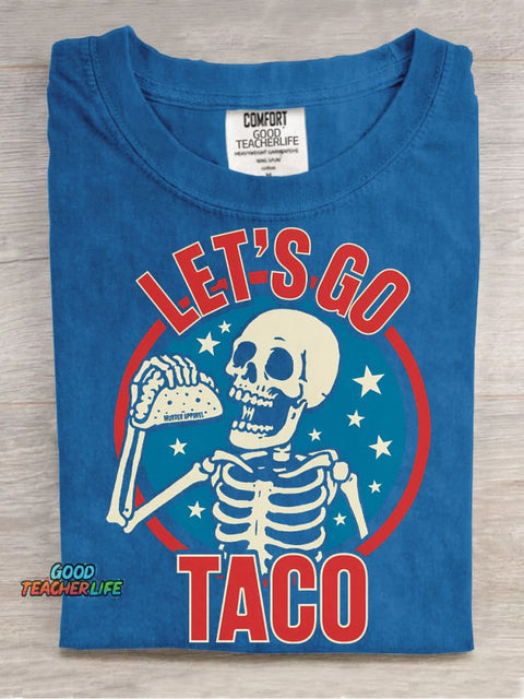 Let's Go Taco Decorative Pattern T-shirt