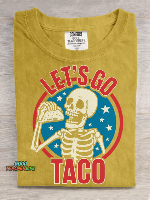 Let's Go Taco Decorative Pattern T-shirt