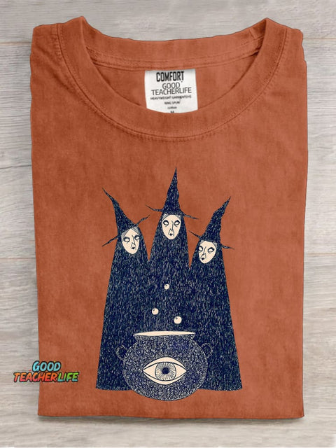 Mysterious Three Witches Decorative Pattern T-shirt