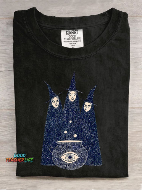 Mysterious Three Witches Decorative Pattern T-shirt