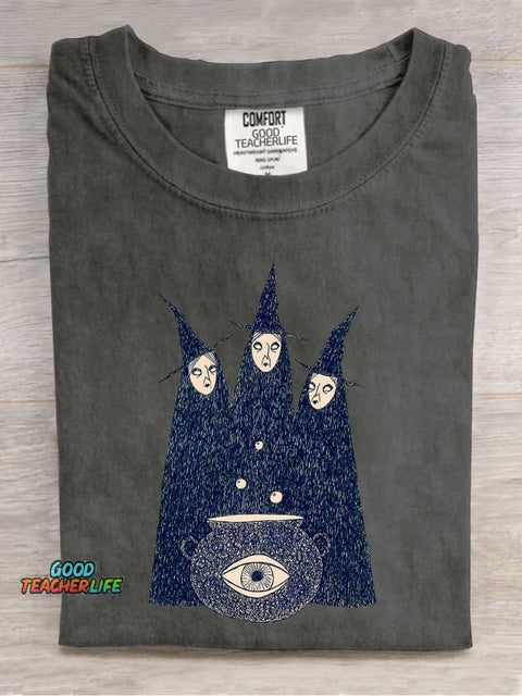 Mysterious Three Witches Decorative Pattern T-shirt