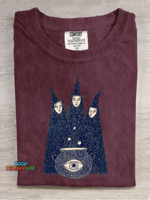 Mysterious Three Witches Decorative Pattern T-shirt
