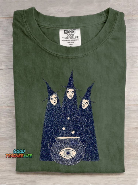 Mysterious Three Witches Decorative Pattern T-shirt