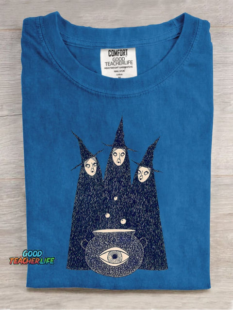 Mysterious Three Witches Decorative Pattern T-shirt