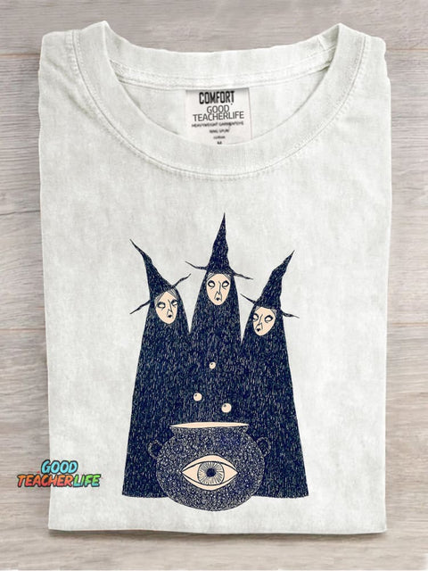 Mysterious Three Witches Decorative Pattern T-shirt
