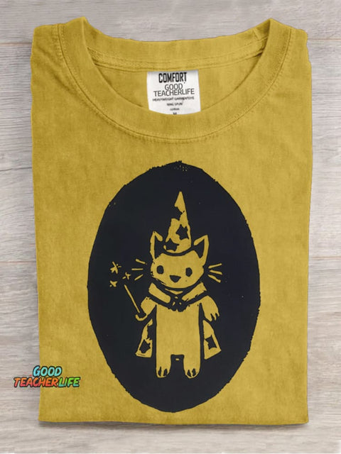 Magician Kitten Decorative Pattern T-shirt