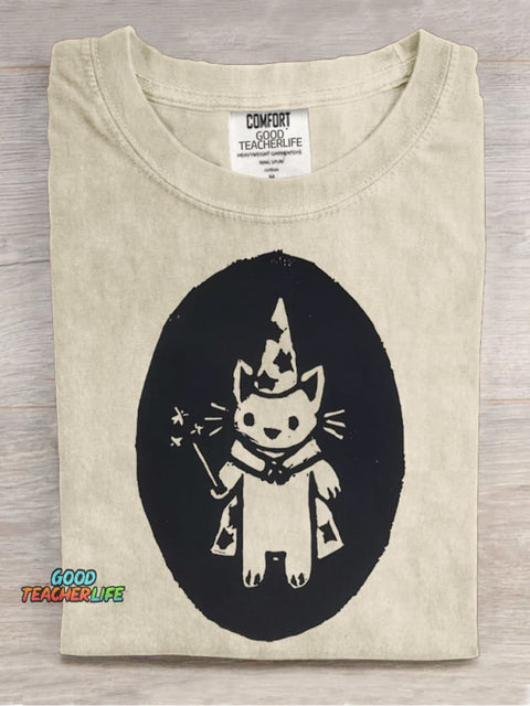 Magician Kitten Decorative Pattern T-shirt