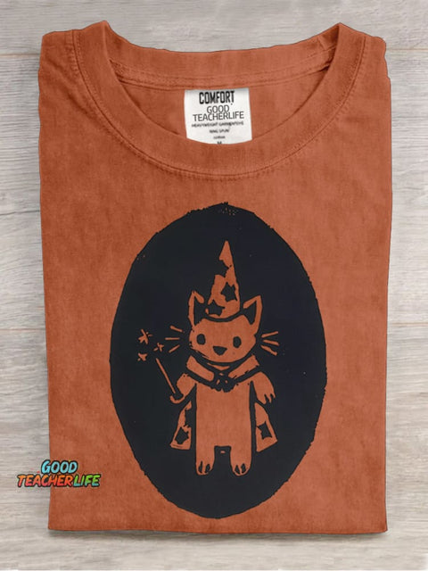 Magician Kitten Decorative Pattern T-shirt