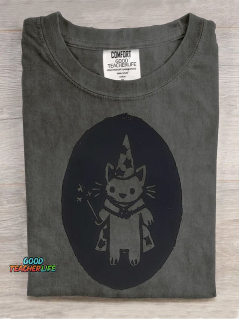 Magician Kitten Decorative Pattern T-shirt
