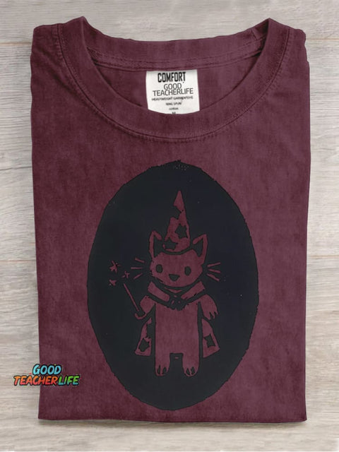 Magician Kitten Decorative Pattern T-shirt
