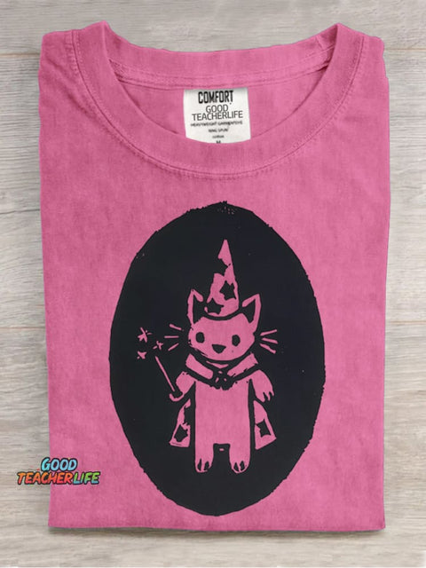 Magician Kitten Decorative Pattern T-shirt