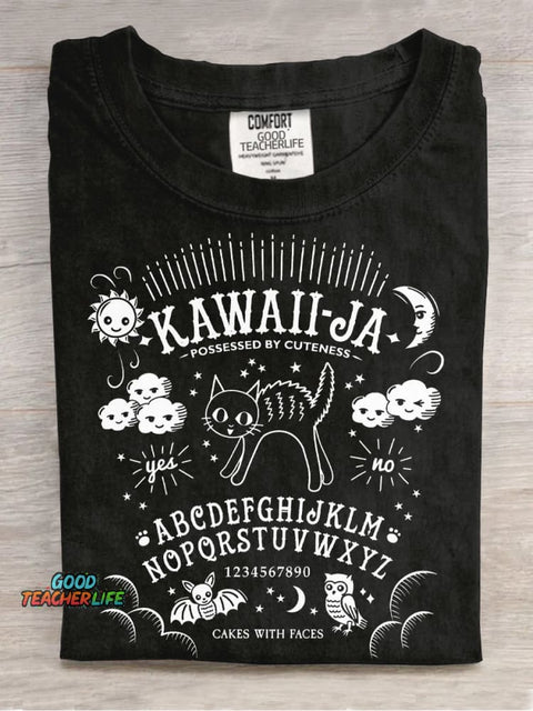 Kitten Ouija Board Decorative Pattern T-shirt