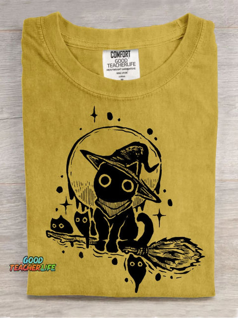 Wizard Cat Decorative Pattern T-shirt