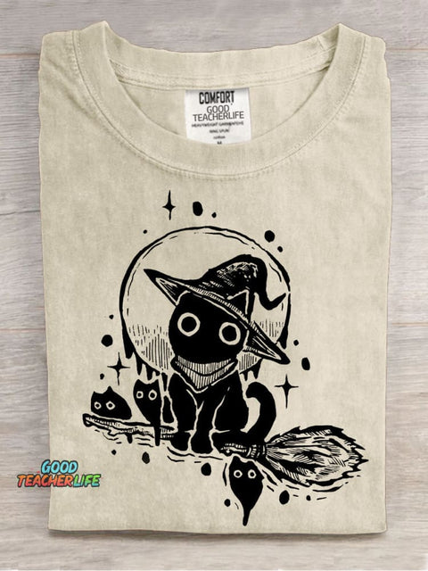 Wizard Cat Decorative Pattern T-shirt
