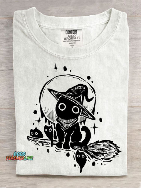 Wizard Cat Decorative Pattern T-shirt