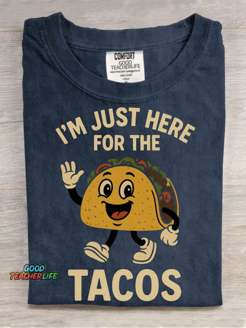 Here for The Tacos Decorative Pattern T-shirt