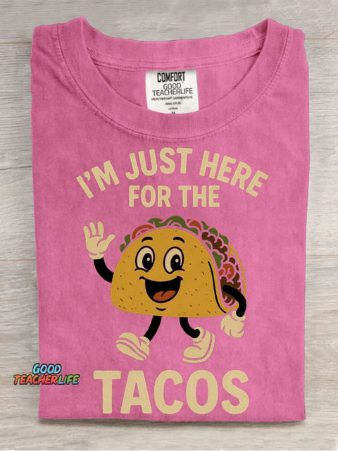 Here for The Tacos Decorative Pattern T-shirt