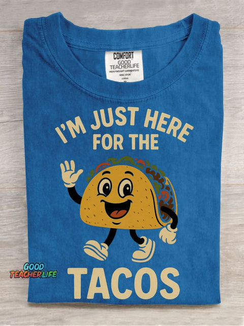 Here for The Tacos Decorative Pattern T-shirt