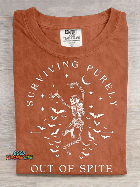 Dancing Skeleton Decorative Pattern T-shirt