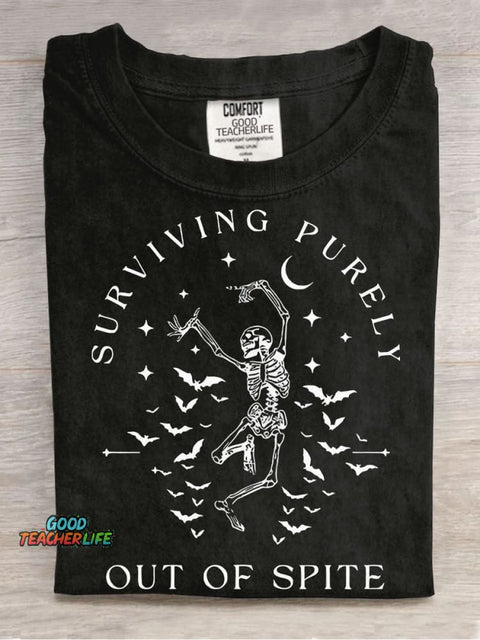 Dancing Skeleton Decorative Pattern T-shirt