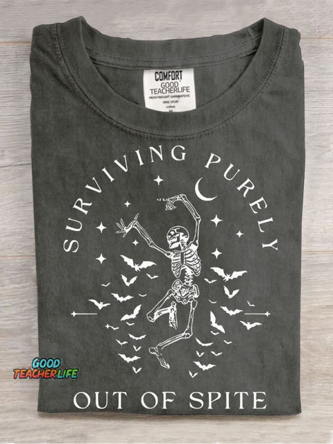 Dancing Skeleton Decorative Pattern T-shirt