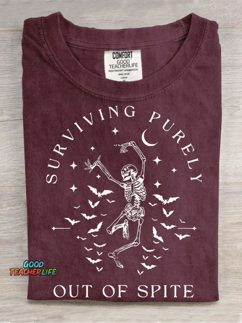 Dancing Skeleton Decorative Pattern T-shirt
