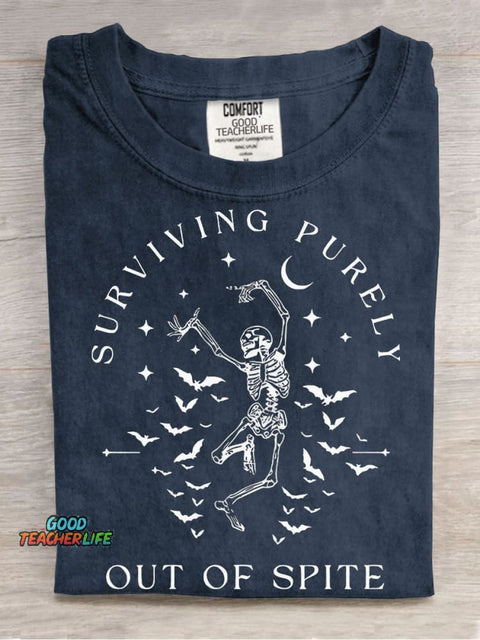 Dancing Skeleton Decorative Pattern T-shirt