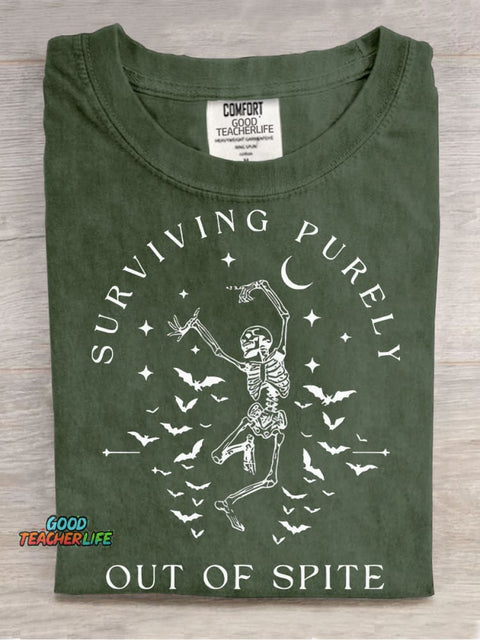 Dancing Skeleton Decorative Pattern T-shirt
