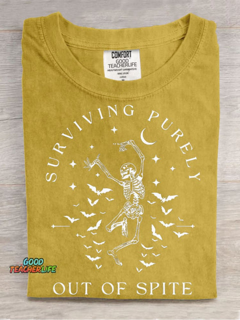 Dancing Skeleton Decorative Pattern T-shirt