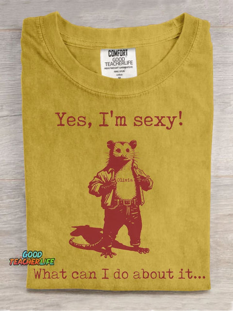Yes I'm Sexy！ Decorative Pattern T-shirt