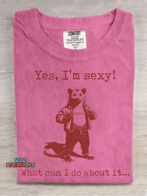 Yes I'm Sexy！ Decorative Pattern T-shirt