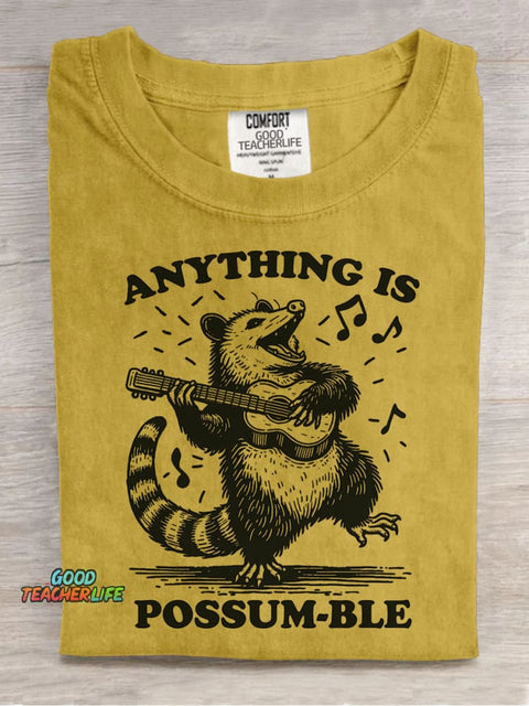 Anything Is Possum~ble Decorative Pattern T-shirt