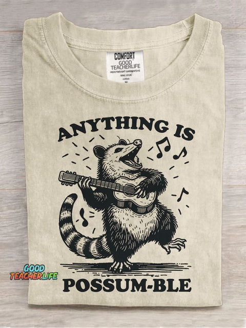 Anything Is Possum~ble Decorative Pattern T-shirt