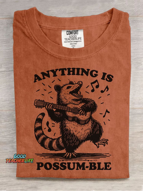 Anything Is Possum~ble Decorative Pattern T-shirt