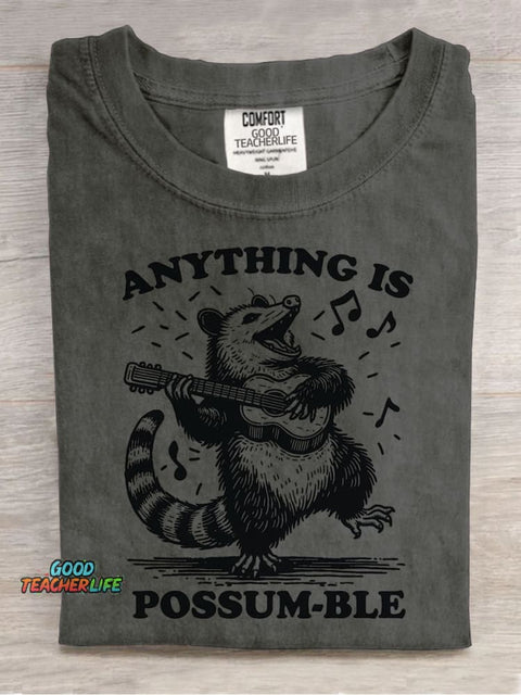 Anything Is Possum~ble Decorative Pattern T-shirt