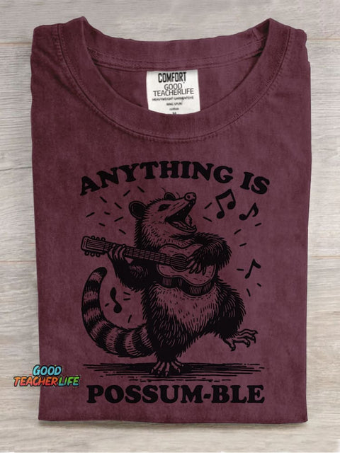 Anything Is Possum~ble Decorative Pattern T-shirt
