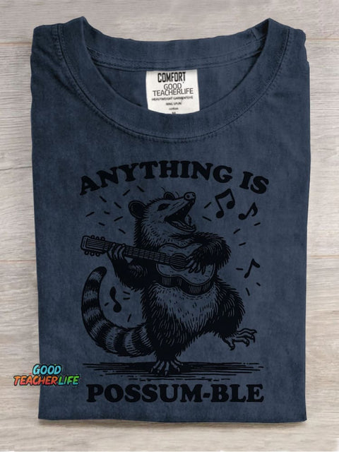 Anything Is Possum~ble Decorative Pattern T-shirt