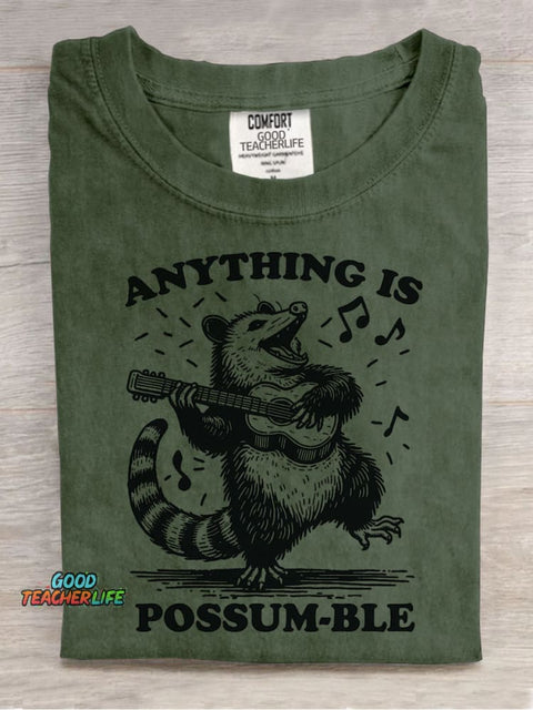 Anything Is Possum~ble Decorative Pattern T-shirt