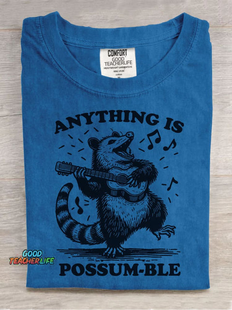Anything Is Possum~ble Decorative Pattern T-shirt